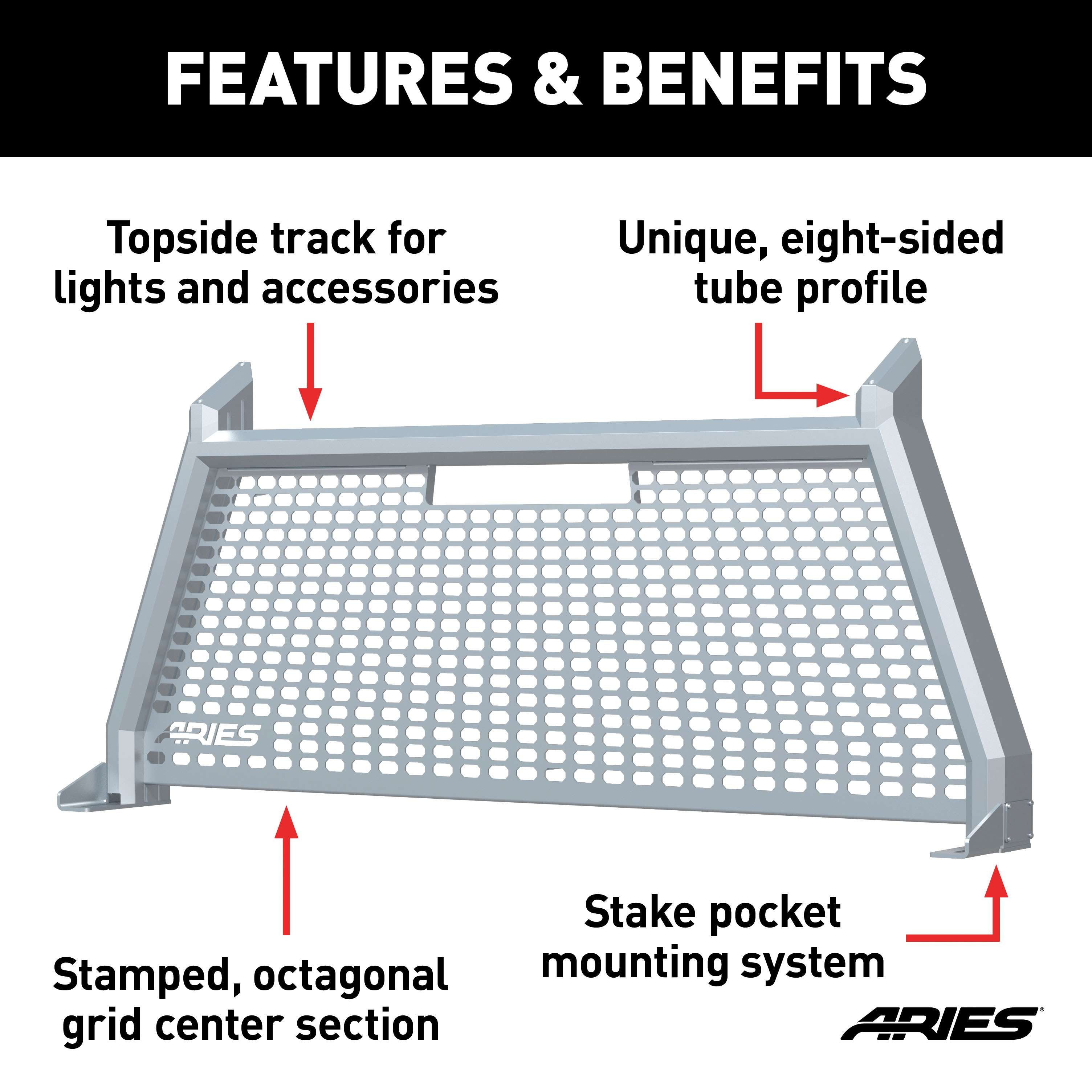 AdvantEDGE Chrome Aluminum Headache Rack, Select Ford F-150